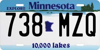 MN license plate 738MZQ