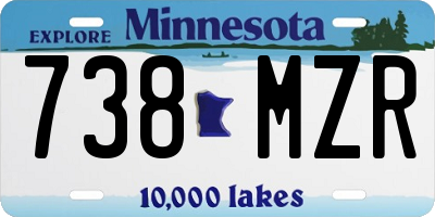 MN license plate 738MZR