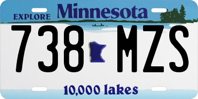 MN license plate 738MZS