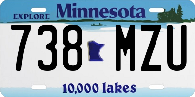 MN license plate 738MZU
