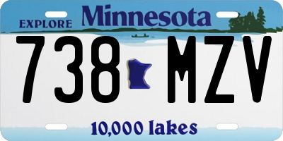 MN license plate 738MZV