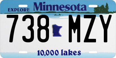 MN license plate 738MZY