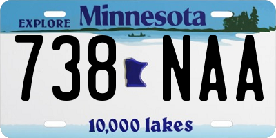MN license plate 738NAA