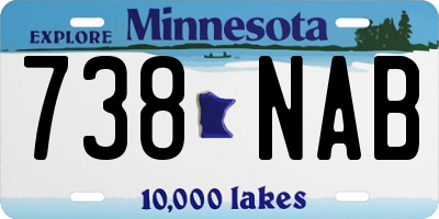 MN license plate 738NAB