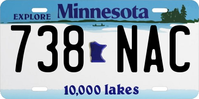 MN license plate 738NAC