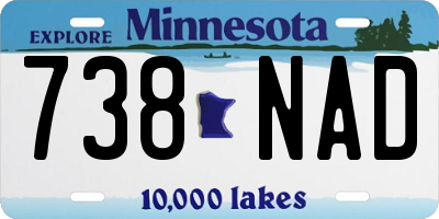 MN license plate 738NAD