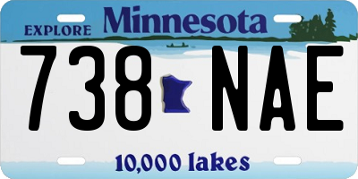 MN license plate 738NAE