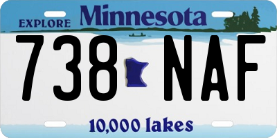 MN license plate 738NAF