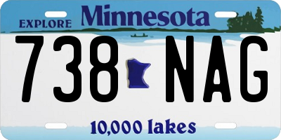 MN license plate 738NAG