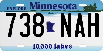 MN license plate 738NAH