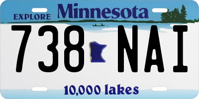 MN license plate 738NAI