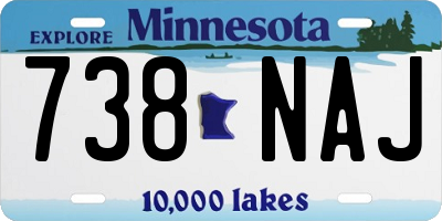 MN license plate 738NAJ