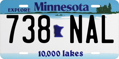 MN license plate 738NAL