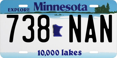 MN license plate 738NAN