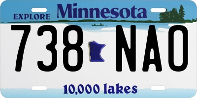 MN license plate 738NAO