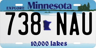 MN license plate 738NAU
