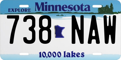 MN license plate 738NAW