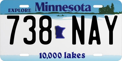 MN license plate 738NAY