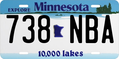 MN license plate 738NBA