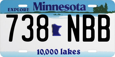 MN license plate 738NBB