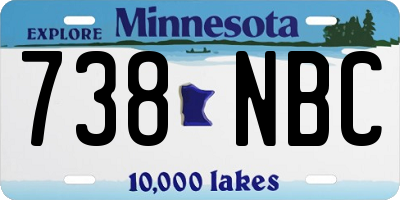 MN license plate 738NBC
