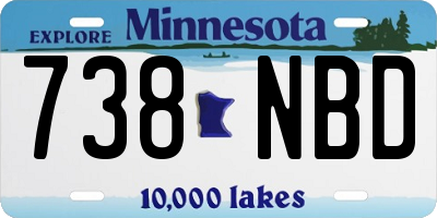 MN license plate 738NBD