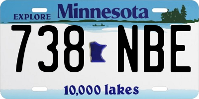 MN license plate 738NBE