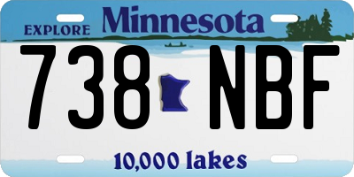 MN license plate 738NBF