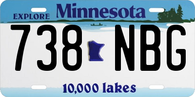 MN license plate 738NBG