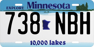 MN license plate 738NBH