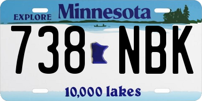 MN license plate 738NBK