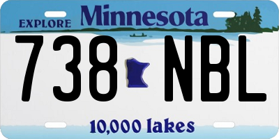 MN license plate 738NBL