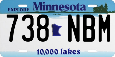 MN license plate 738NBM