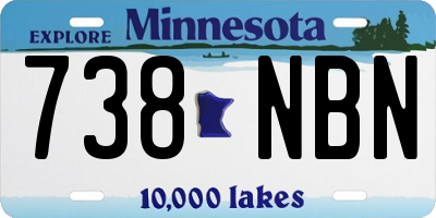 MN license plate 738NBN