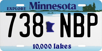 MN license plate 738NBP