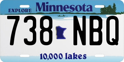 MN license plate 738NBQ