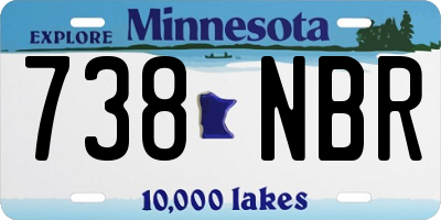 MN license plate 738NBR