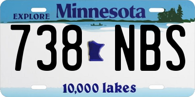 MN license plate 738NBS