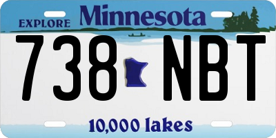 MN license plate 738NBT