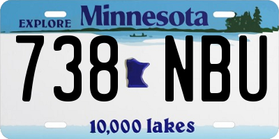 MN license plate 738NBU