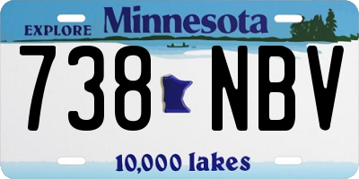MN license plate 738NBV