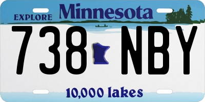 MN license plate 738NBY