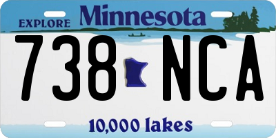 MN license plate 738NCA
