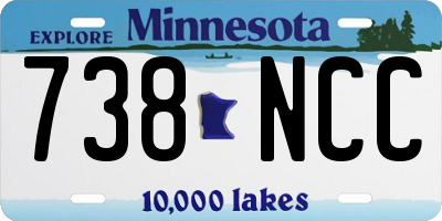 MN license plate 738NCC
