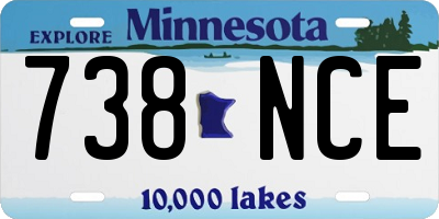 MN license plate 738NCE