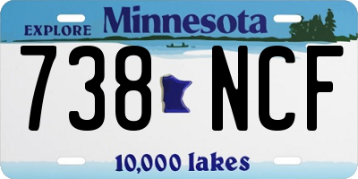MN license plate 738NCF
