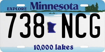 MN license plate 738NCG