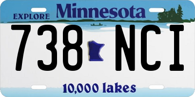 MN license plate 738NCI