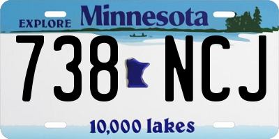 MN license plate 738NCJ