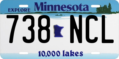 MN license plate 738NCL